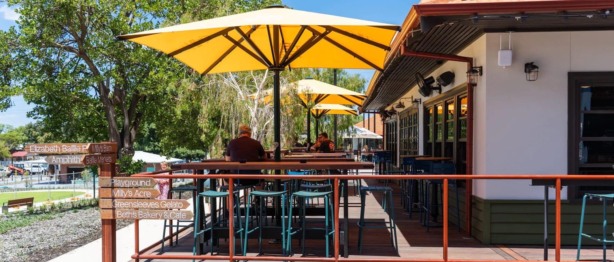 The dining precinct at Baillie Hill in East Victoria Park.