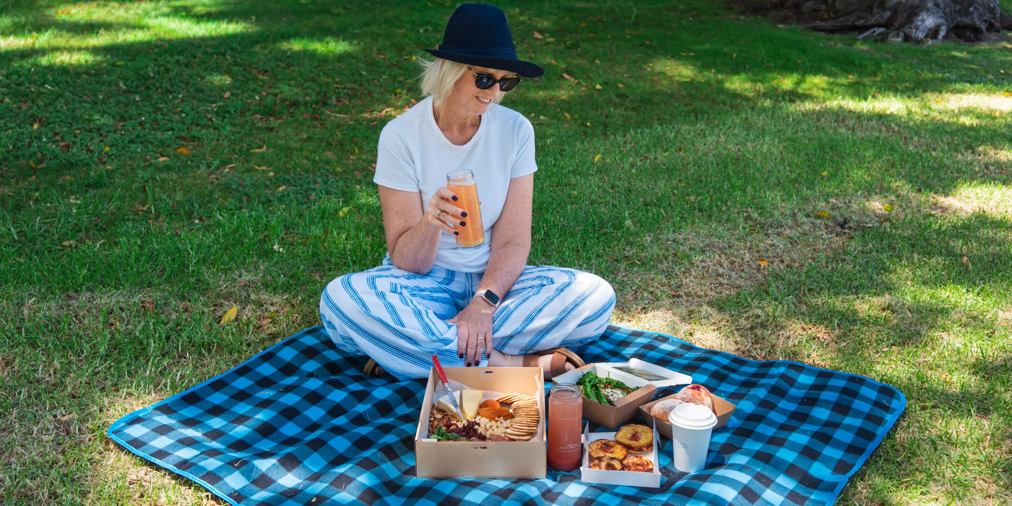 Solving clues and exploring hidden gems on a self-guided Mystery Picnic date through Claremont.