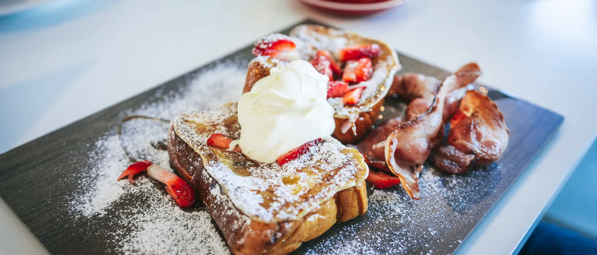 A decadent serve of French toast from one of Perth's best brunch cafes.