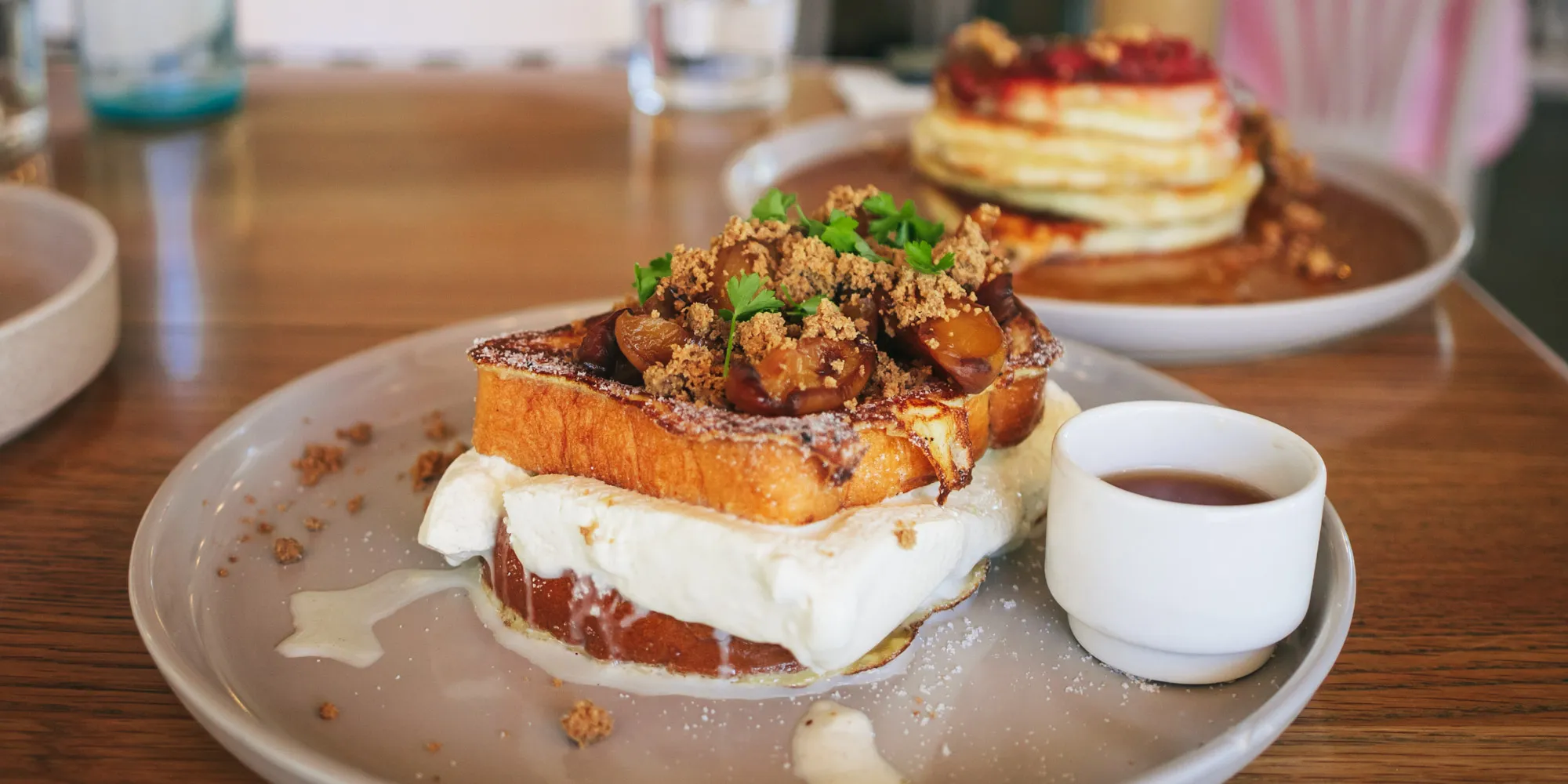 A decadent serve of French toast from one of Perth's best brunch cafes.